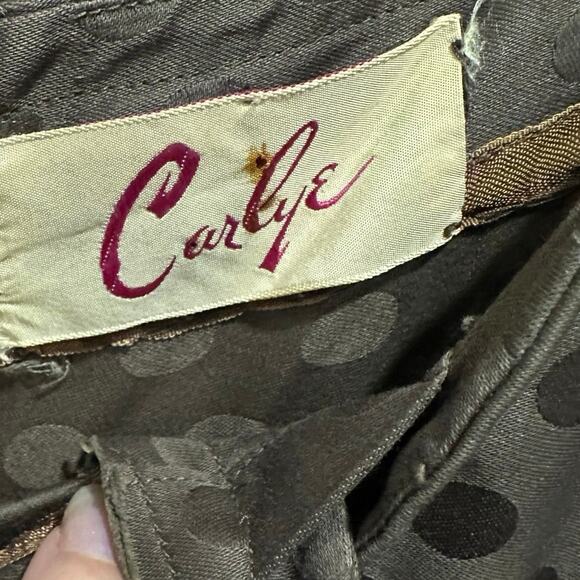 Vintage 50s Two Piece Brown Polka Dot Print Dress And Jacket Peter Pan Collar - Picture 12 of 12